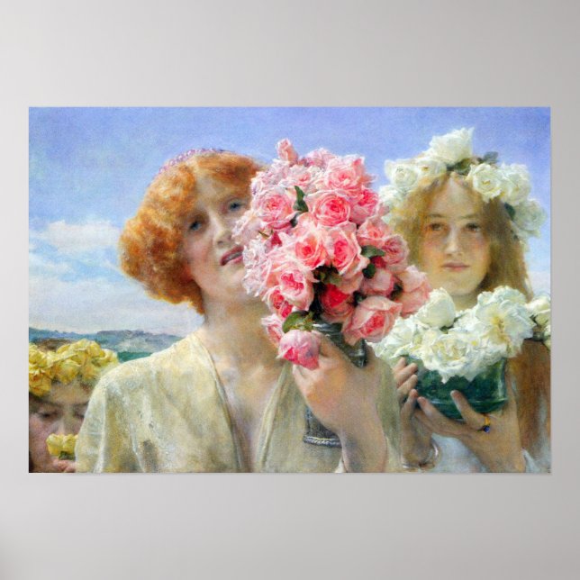 Póster Lawrence Alma-Tadema - Uma oferta de verão (Frente)