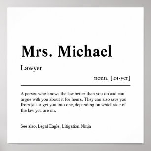 Poster Lawyer Personalized Gift