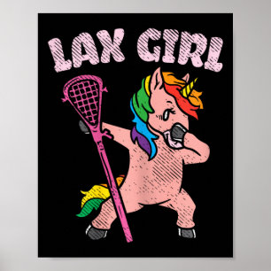 Poster Lax Girl Unicorn Cute Animal Lacrosse Player