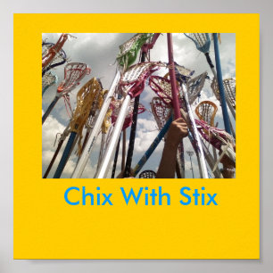 Póster lax sticks, Chix With Stix