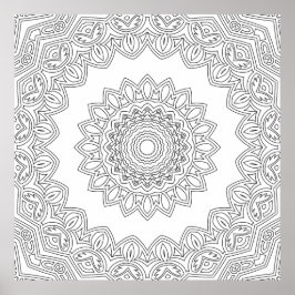Poster Layered Floral Mandala Frame with Open Center
