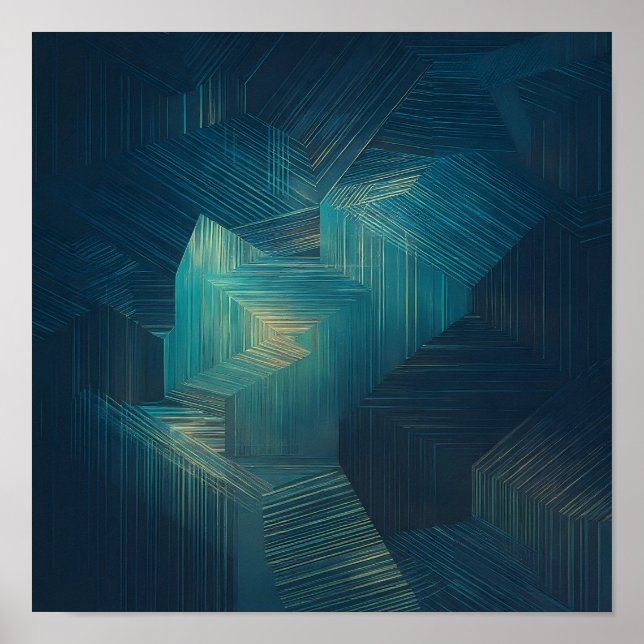 Poster Layered Translucent Grid Wallpaper - High Tech (Frente)