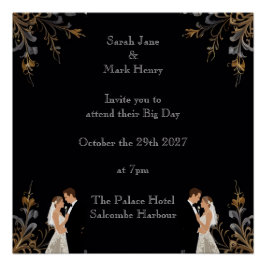 Póster Layout de Casamento de Convite que você pode perso