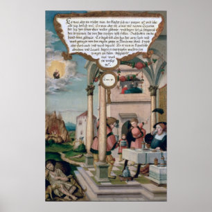 Poster Lazarus e a mesa de homem rico