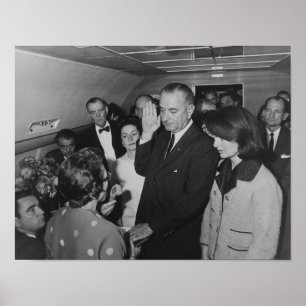 Poster LBJ Fazendo Juramento Sobre A Força Aérea Um