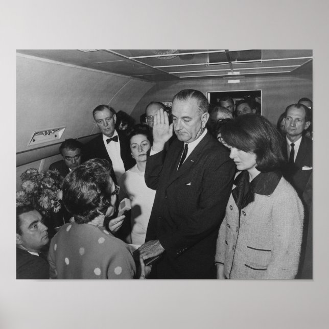 Poster LBJ Fazendo Juramento Sobre A Força Aérea Um (Frente)