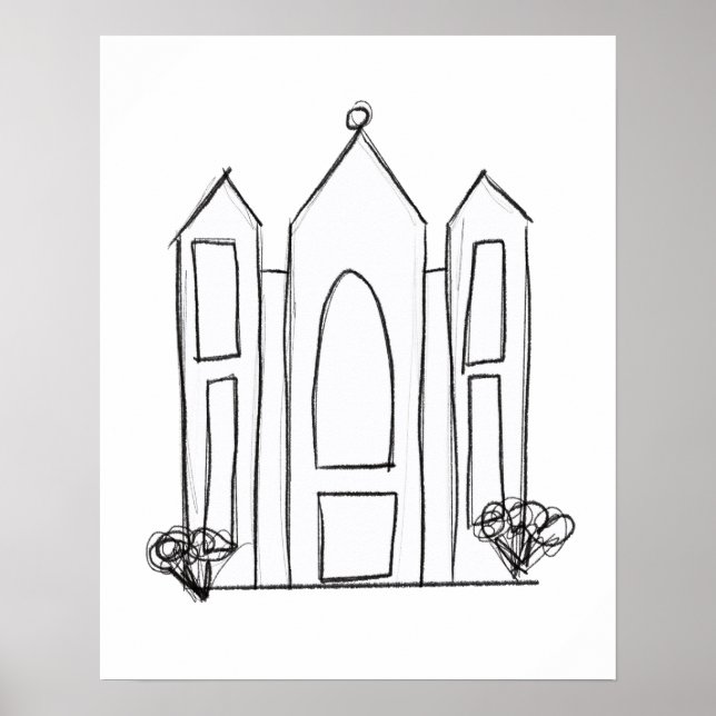 Poster LDS Salt Lake City Temple simples mormon moderno (Frente)
