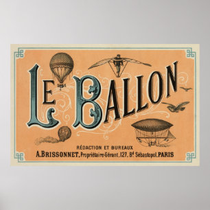Póster Le Ballon - revista aeronáutica francesa 1883