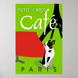 Póster Le Cafe de Petit Chien, Paris (vert)