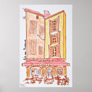 Póster Le Cezanne cafe, Aix en Provence, França