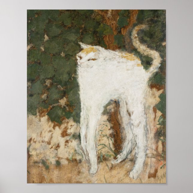 Poster Le Chat Blanc Vintage Cat Painting Wall (Frente)