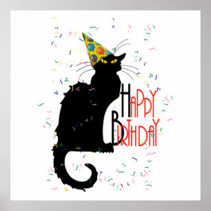 Póster Le Chat Noir - FELIZ ANIVERSÁRIO!