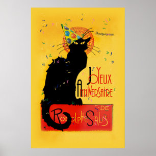 Póster Le Chat Noir - Joyeux Anniversaire