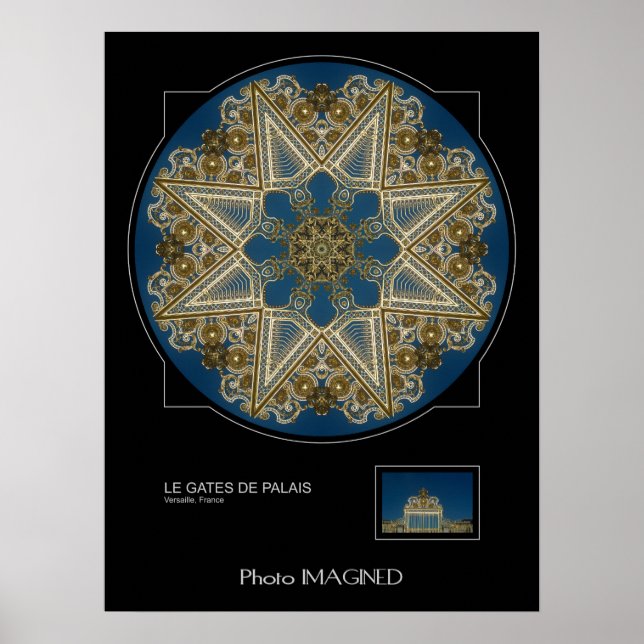 PÓSTER LE GATES DE PALAIS, VERSAILLE, FRANÇA (Frente)