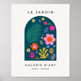 Poster Le Jardin 05 Abstrato Flores Marinho Azul Floral