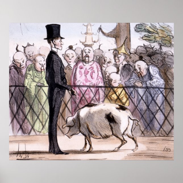 Poster Le Jardin des Plantes a Pekin - Honore Daumier (Frente)