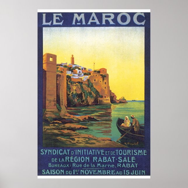 Póster Le Maroc Viagens vintage (Frente)