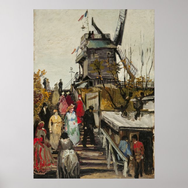 Poster Le Moulin de Blute-Fin - Van Gogh - c1886 (Frente)