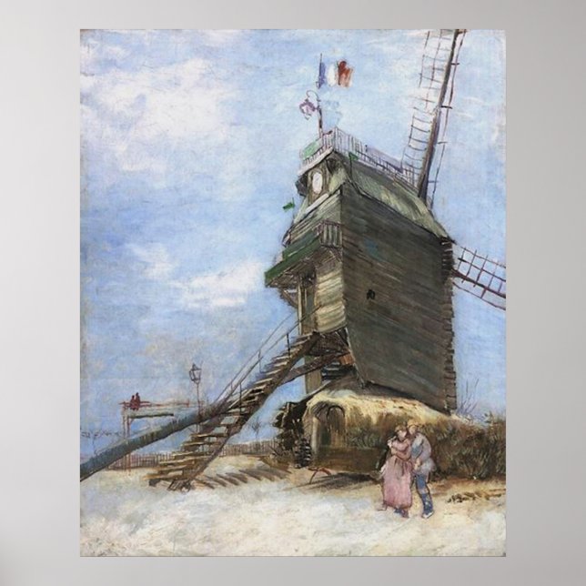 Poster Le Moulin de la Galette por Vincent van Gogh (Frente)