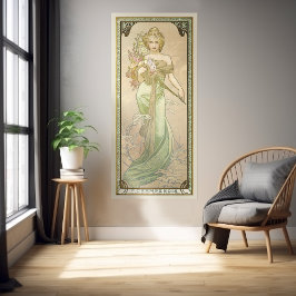 Poster Le Printemps Season Art Nouveau Alphonse Mucha