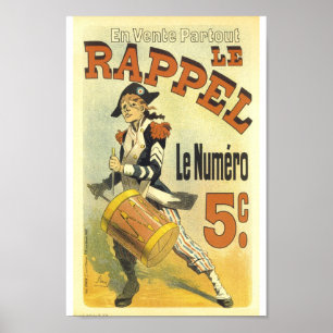 Poster Le Rappel Drumming Soldier Vintage Anúncio Francês