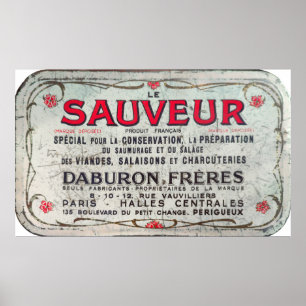 Poster Le Sauveur, conservador francês de carne.
