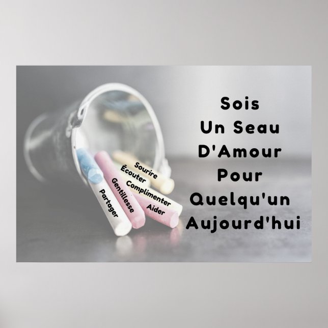 Poster "Le Seau" Affiche Citação Positiva-Poster (Frente)