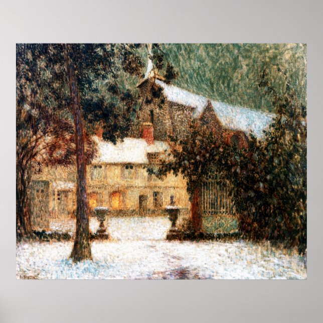 Póster Le Sidaner: Casa em Neve (Frente)