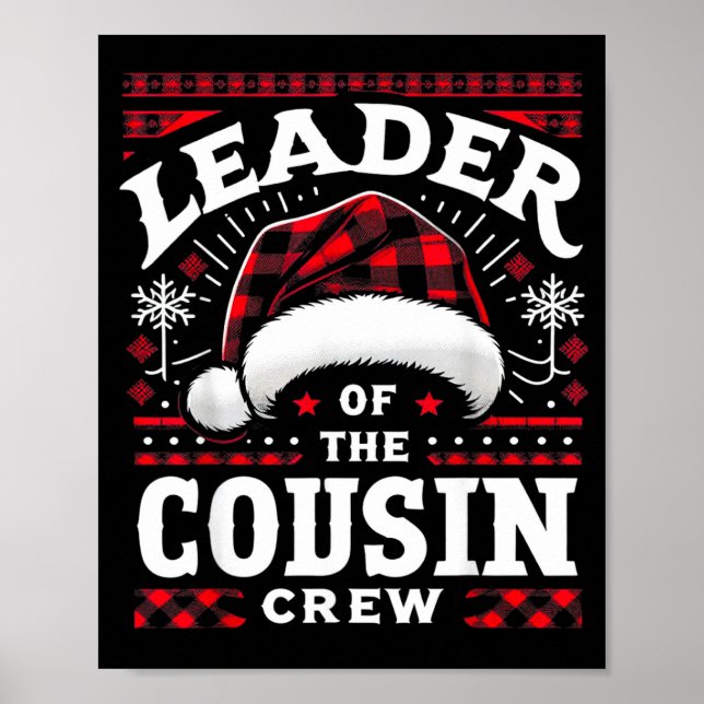 Poster Leader Of The Cousin Crew Christmas Family Matchin (Frente)