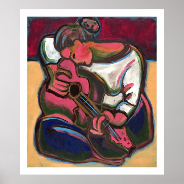 Póster Leah toca violão (Frente)