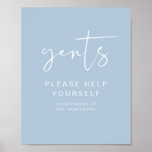 Poster LEAH Vibrant Pastel Blue Gents Toiltry