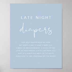 Poster LEAH Vibrant Pastel Blue Late Night Game