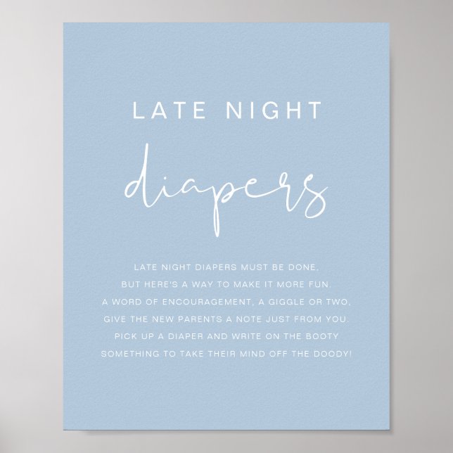 Poster LEAH Vibrant Pastel Blue Late Night Game (Frente)