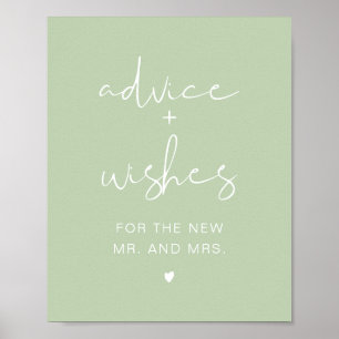 Poster LEAH Vibrant Pastel Green Advice & Wish Sinal