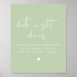 Poster LEAH Vibrant Pastel Green Date Night Card Template