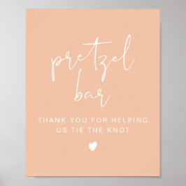 Poster LEAH Vibrant Pastel Laranja Pretzel Bar Sinal de M