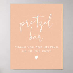 Poster LEAH Vibrant Pastel Laranja Pretzel Bar Sinal de M