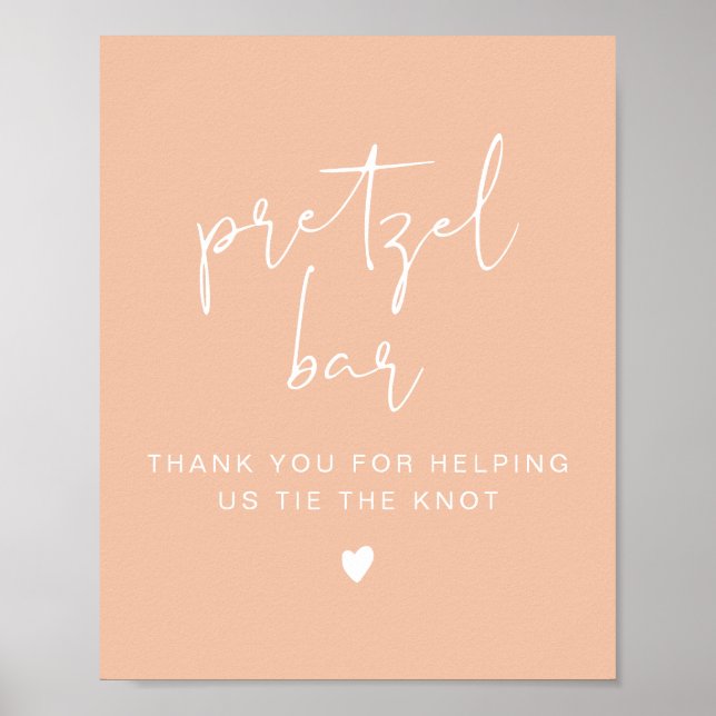 Poster LEAH Vibrant Pastel Laranja Pretzel Bar Sinal de M (Frente)