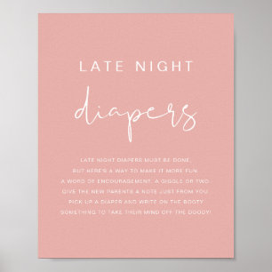 Poster LEAH Vibrant Pastel Pink Late Night Diapers Game