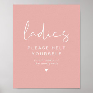 Poster LEAH Vibrant Pastel Rosa Ladies Toiletria de Banhe