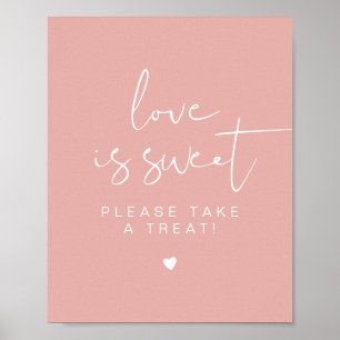 Poster LEAH Vibrant Pink Love é Sweet Trepar Favor Mesa