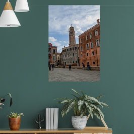 Poster Leaning Bell Tower of Santo Stefano Venice Italy