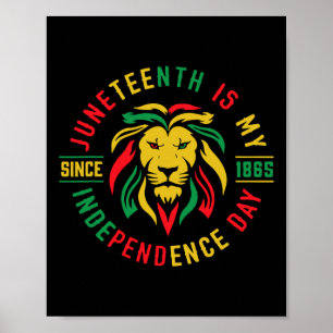 Poster Leão Africano Retro Juntee É Minha Independência D