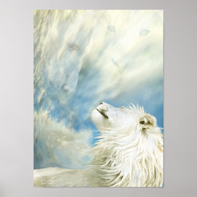 Póster Leão Branco - Na Poster/Impressão de Arte Eólica S (Frente)