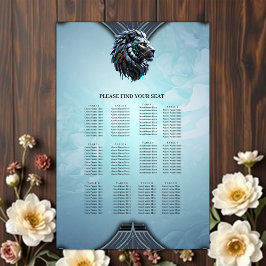 Poster Leão cibernético Fusão de energia e tecnologia