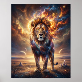 Poster Leão Cósmico Rei Estelar