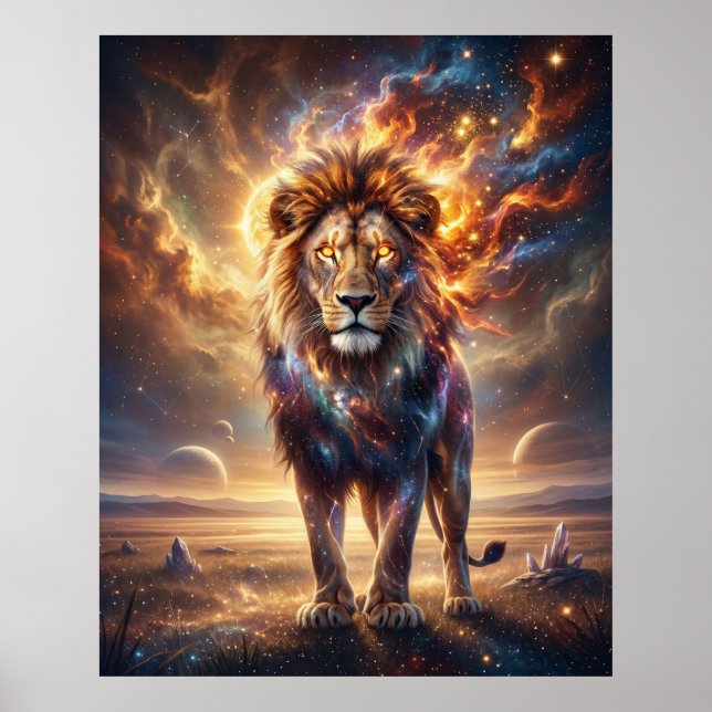 Poster Leão Cósmico Rei Estelar (Frente)