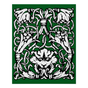 Póster Leão de Entrelaçamento do Início do Século XX