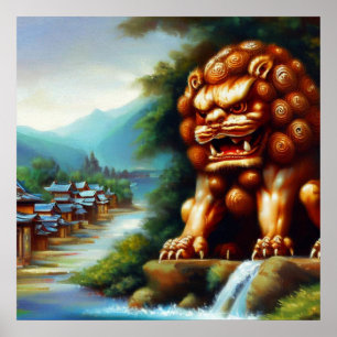 Poster Leão de Foo Chinês (36)