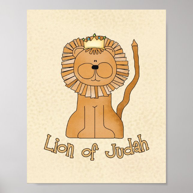 Poster Leão de Judá Arte para Berçário 8"x10" (Frente)